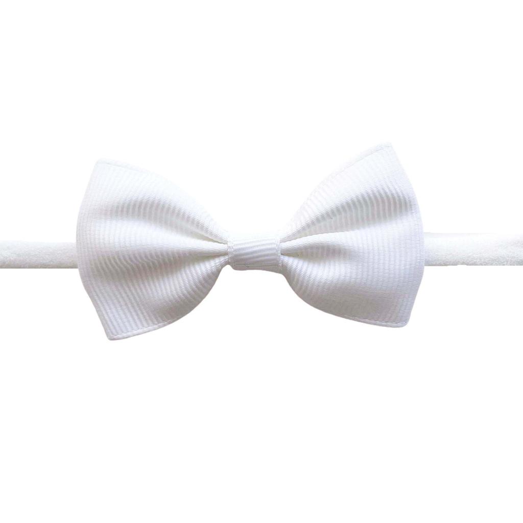 Solid Color Bow Hairpin & Ribbed Headband Set for Girls
