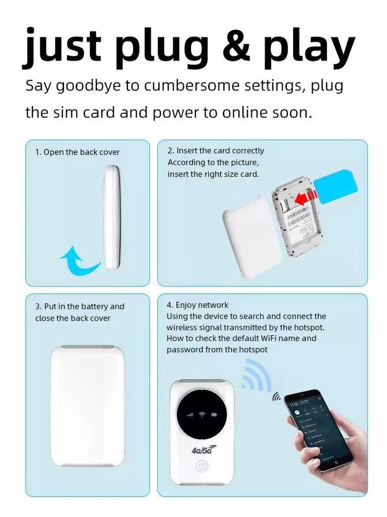 R603 Portable 4G WiFi Router with SIM Slot for Colombia, Chile, Mexico, South America
