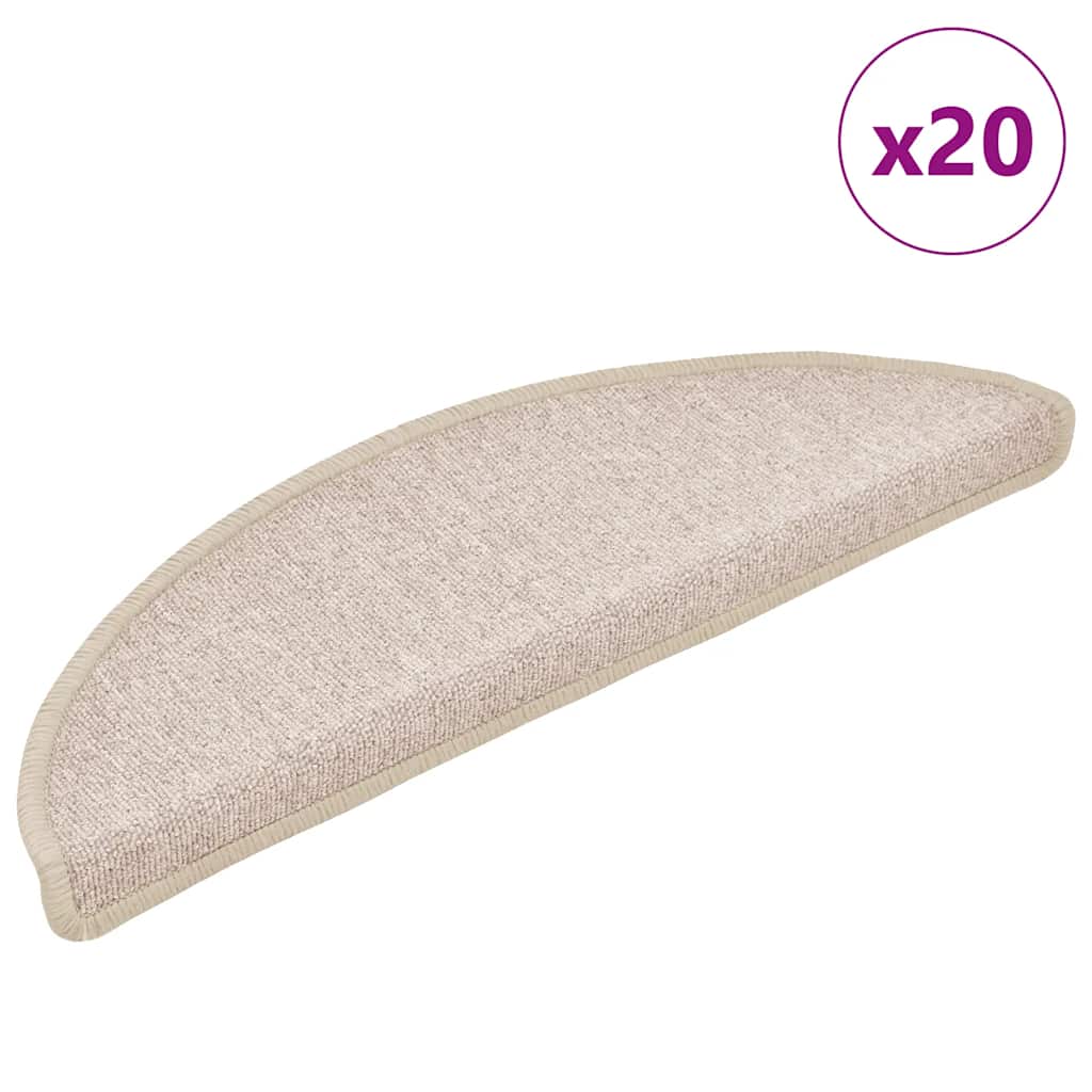 Step Mats 20 Pcs. 56 X 17 X 3 Cm Taupe Semi Circular