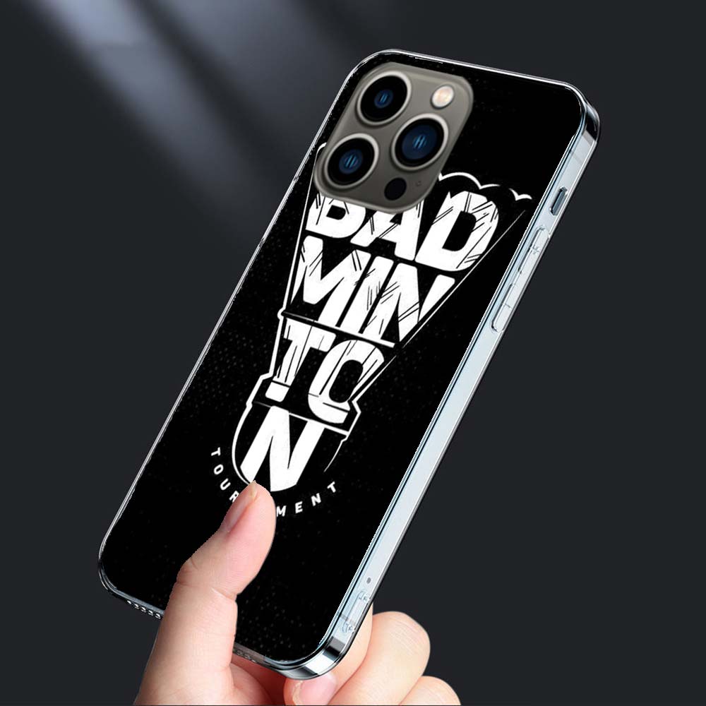 Badminton Sport Phone Case For Iphone 16E 15 Pro 14 Plus 17E 16 17 Pro Max Air 11 12 13 Mini Shockproof Capa Cute Cover TPU C