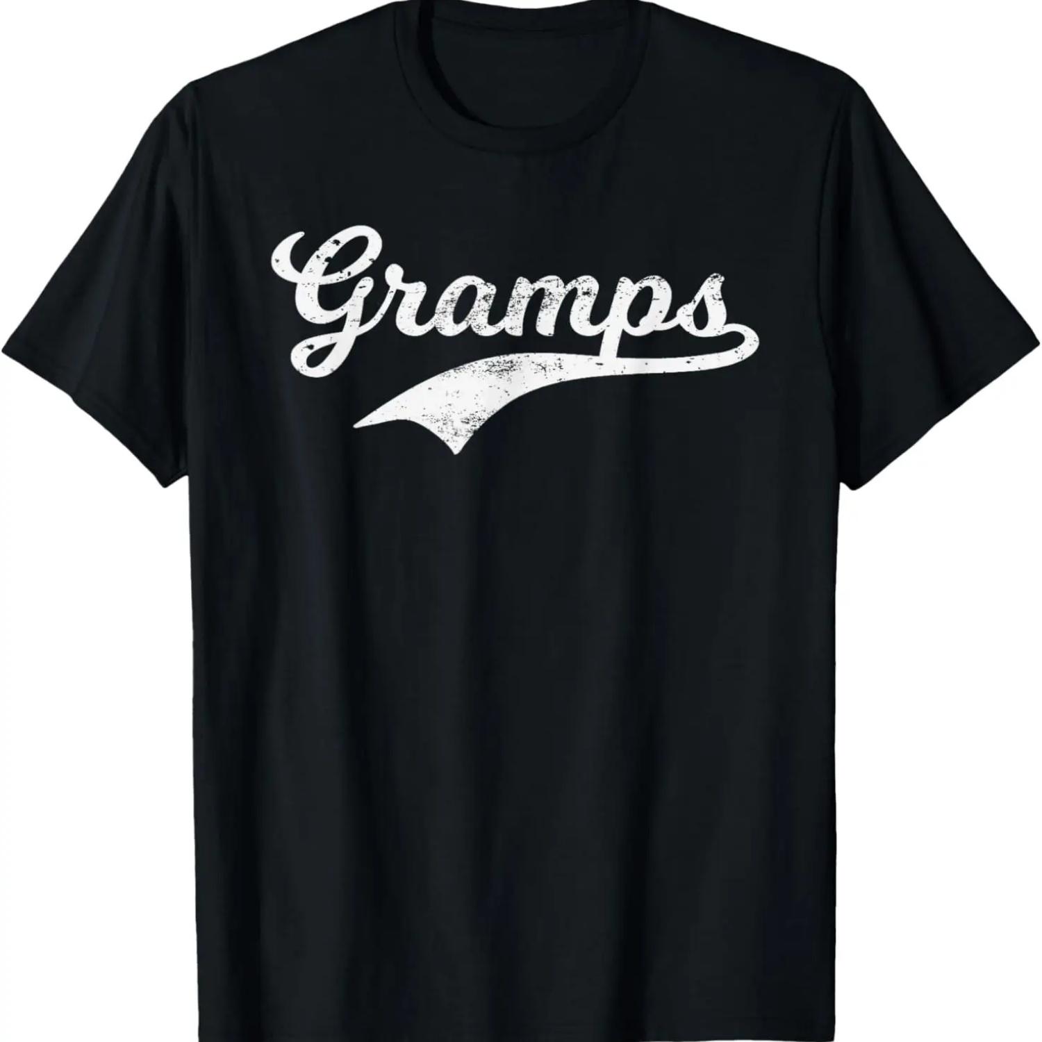 Gramps Grandpa Grandad Father s Day Gift Baseball Style Pops T-Shirt XXXXXL чёрный
