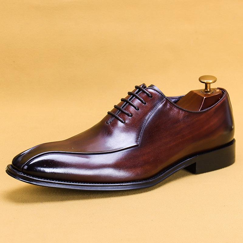 [Bulk Goods] Stall Leather Shoes Men'S Genuine Leather Formal Men'S Shoes Pointed Square Head Oxford Shoes