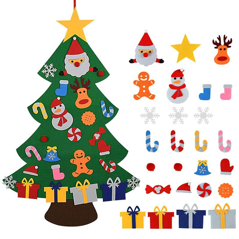 1Set Felt Christmas Tree Non-Woven Fabric Holiday Decoration Ornament 3D Mini Christmas Tree