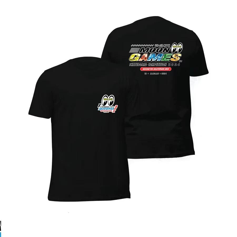 2025 Pánské Dámské Mooneyes Moon Equipped Rychlostní Značky Pinstriping Studio Tričko Závodní Styl Úžasné Tričko Letní Ležérní Tričko Topy