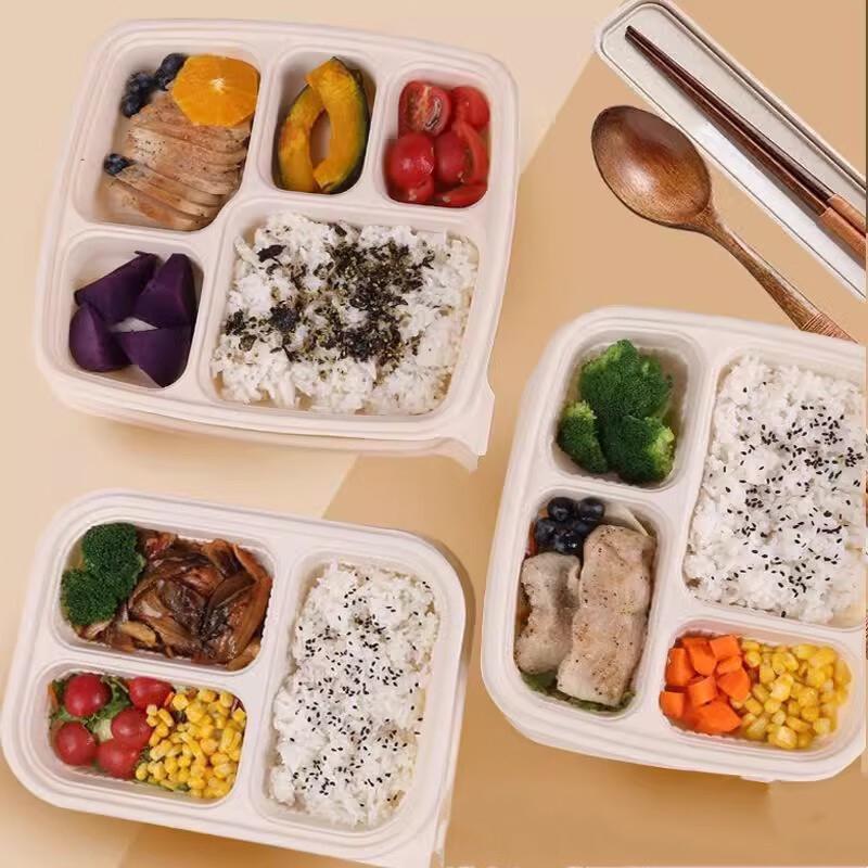

Meiliya Biodegradable 5-Compartment Corn Starch Food Container