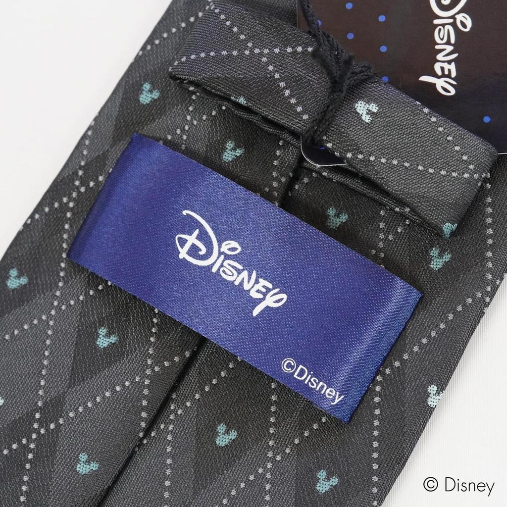 Disney Mitsumaru Silhouette Argyle Pattern Tie D50035 One Size Fits Perfect for Business or Casual Perfect as a Gift Gray, Most, Wear,