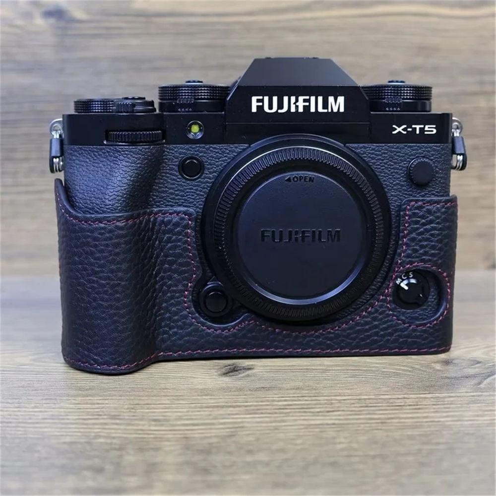 

XT5 Genuine Leather Camera Half Case for Fujifilm XT5 Fuji X-T5 Bottom Opening Magnetic Cover