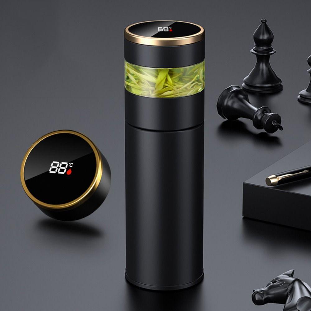 LED Temperature Display Tea Infuser Thermos Separation Strainer Intelligent Vacuum Cup  Travel