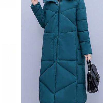 Retro Thickened Down Cotton-padded Clothes for Women's Winter New Ethnic Style Loose Cotton-padded Clothes, Long Knee-length Cotton-padded Jackets