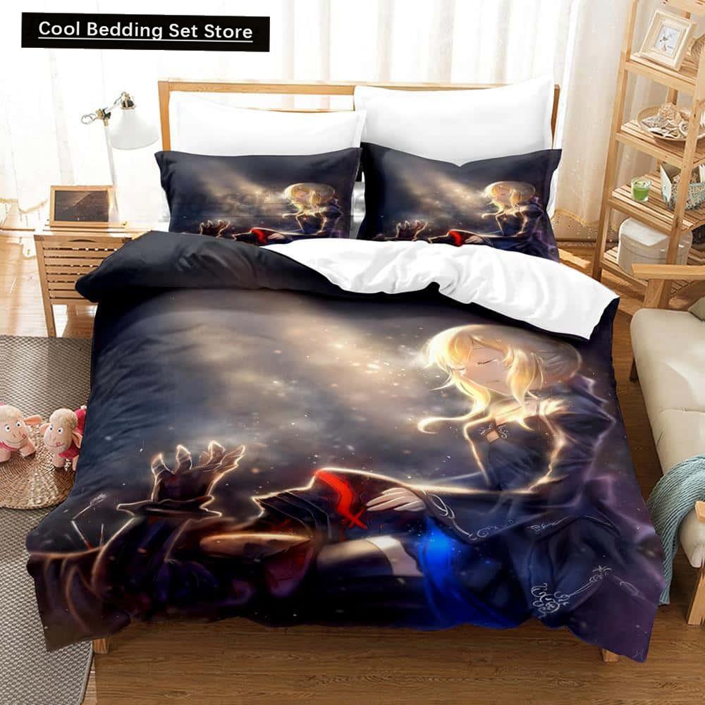3D Printed Anime Fate/Stay Night Saber Bedding Set Single Twin Full Queen King Size Bed Set Adult Kid Bedroom Duvet Cover Sets