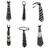 Elegant Rhinestone Pearls Tie Black Korean Style Hand-beaded Long Necktie Collares Geometric Decoration Shirt Tie Women