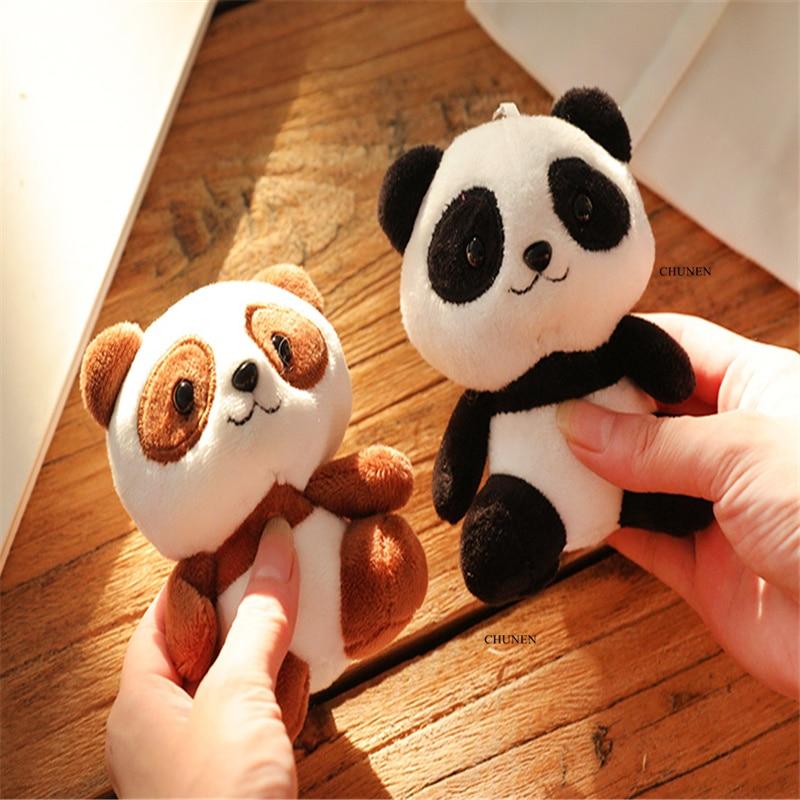 12cm Cute Panda Dolls  Plush Stuffed Doll Pendant Toy Children Animal Toys Gifts