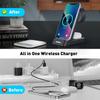 Supporto per caricabatterie wireless 3 in 1 da 15 W per iPhone 14 13 12 11 X 8 Airpods Apple Watch iWatch Stazione di ricarica wireless veloce