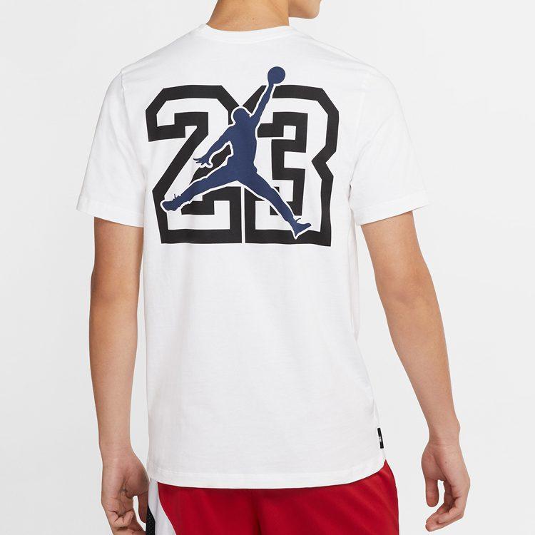 Jordan T Shirts Men's White Crew Neck Moderate Straight Fit CW0800-100
