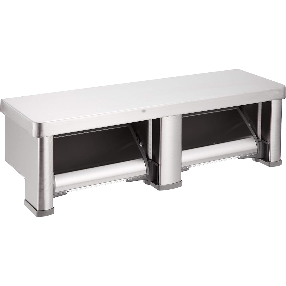 TOTO YH701 Double Roll Holder with Shelf (Stainless Steel) Stainless Steel (Matte)