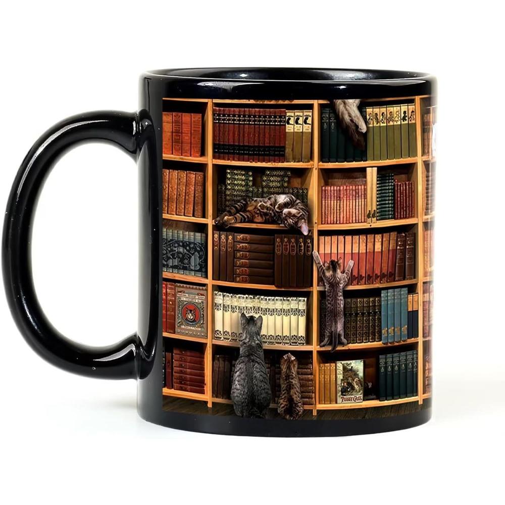Bookshelf Ceramic Coffee Mark Cup Tea Cup Library