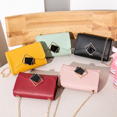 Fivela quadrada pequena bolsa quadrada versão coreana bolsa feminina bolsa mensageiro corrente
