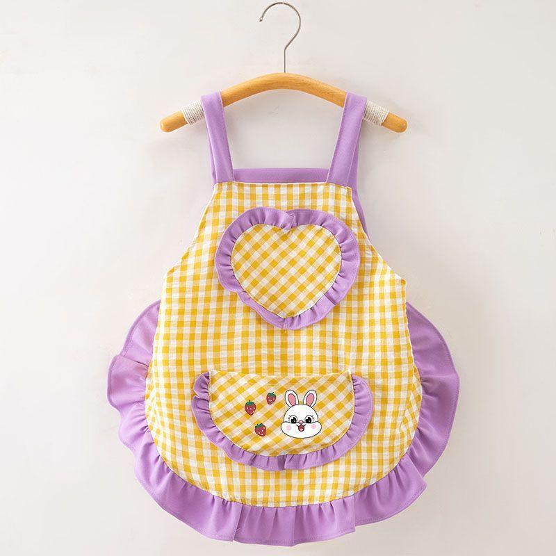 New Medium Large Children's Apron 3 To 6 Years Old Kindergarten Summer Sleeveless Waterproof Dirt-Proof Dressing Baby Eating Bib