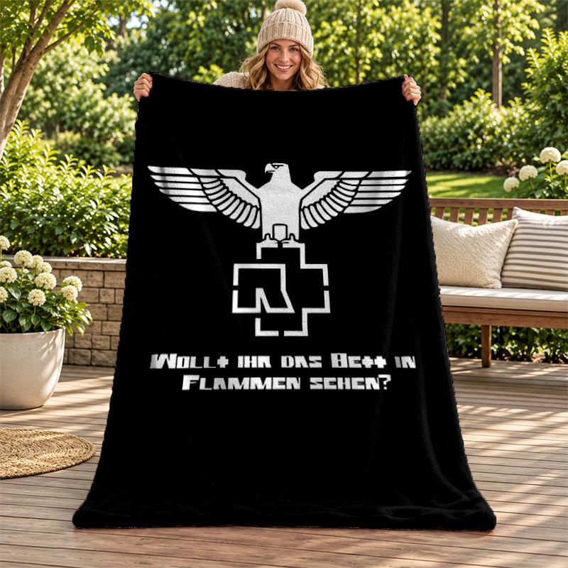 Rammstein blanket Flannel Blanket Soft Cozy Plush Throw for Sofa Bed Lightweight Home Decoration Gifts for Christmas various holidays
