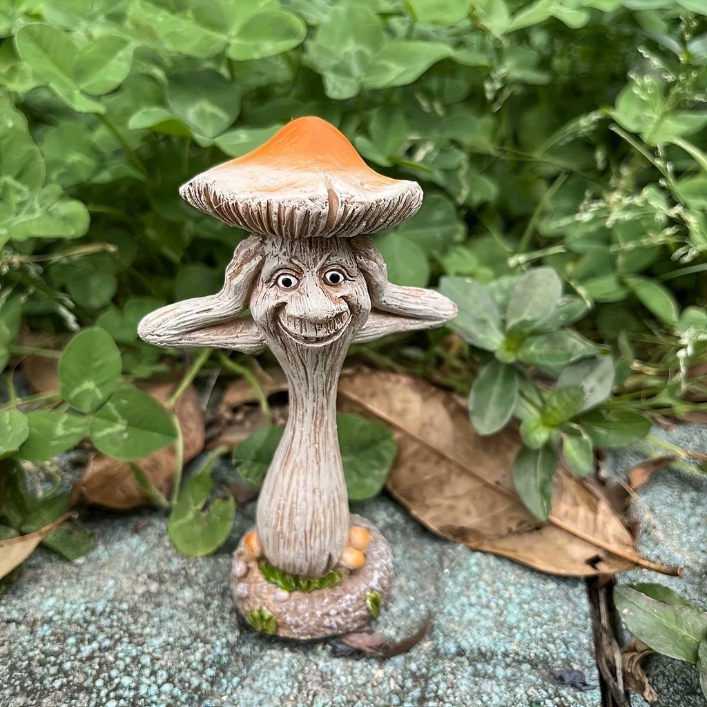 1PC Funny Resin Mushroom Decor Crafts For Garden Yard Home Decoration Cute Whimsical Outdoor Ornamental Art Figurines Decoration