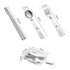 1Pc/3Pcs Portable Outdoor Cutleries Stainless Steel Spoon Fork Chopstick For Camping Travel School Use Folding Tablewares