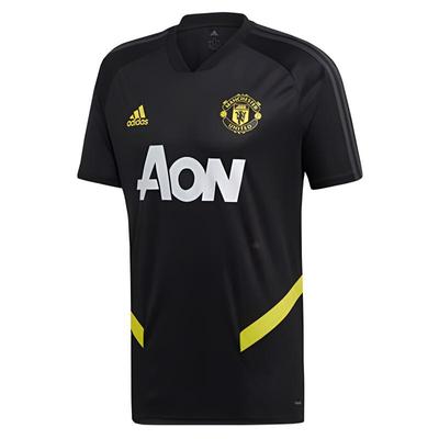 Manchester United Fußballserie Bequemes Buchstaben Kurzarm T-Shirt Herren Tops Schwarz DX9030