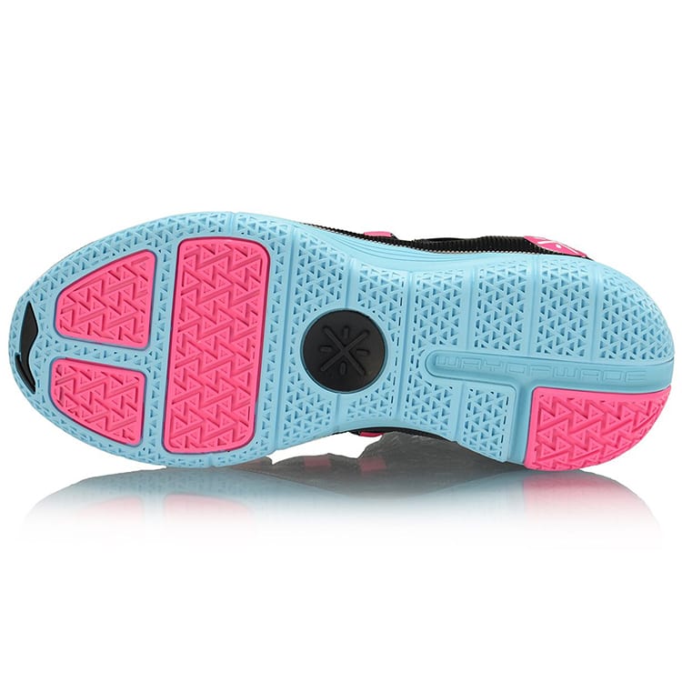 Li Ning 6th Person 2019 Basketball Shoes Men's Low Top Black/Blue/Pink ABAP017-5