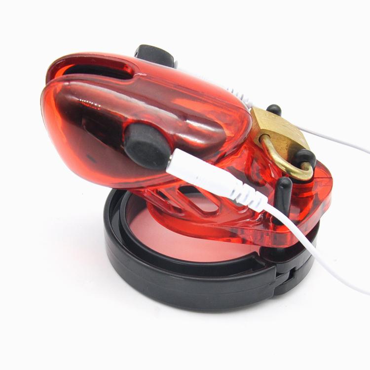 Electro Shock Male Chastity Cage Restraint Locking Ring Belt E-Stim Device  Penis Stimulation Sex Toy for Men Adult Sex Game