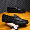 Frühlings- und Sommer Herrenschuhe Low-Top Doudou Schuhe vielseitige Freizeitschuhe atmungsaktive Lederschuhe schwarze Arbeitsschuhe Slipper Herren