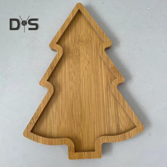 Christmas Tree Shaped Tray Wooden Charcuterie Dessert Boards Steak Dinner Plate Safe Easy To Clean Serving Platter for Parties Events