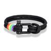 Stainless Steel Rainbow Couple Bracelet, Simple Multi-color Wristband
