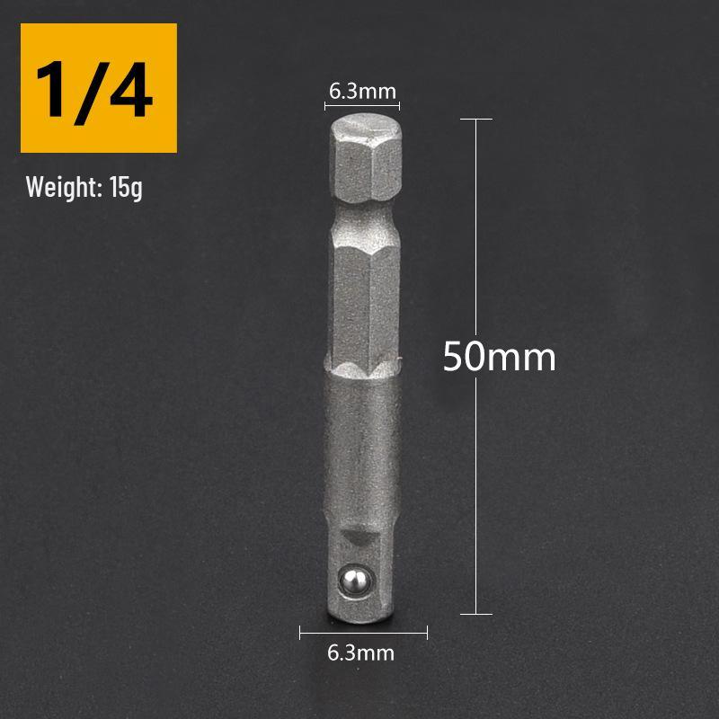 Hex Shank Power Extension and Drill Adapter: 1/4, 3/8, 1/2 Square Impact Wrench Conversion Rod