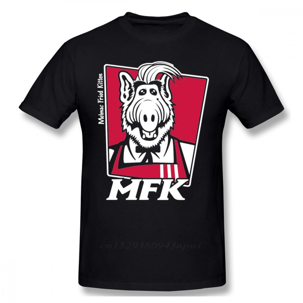 Funny Melmac Fried Kitten Alf Tee Shirt Harajuku Unisex Cartoon Graphic Print T Shirt 100 Cotton Plus Size TShirt