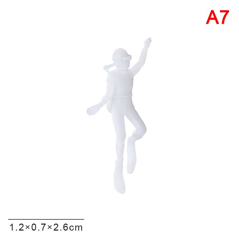 1 Stück Ungemalte Miniaturfiguren Meeres Taucher Actionfiguren Modell Unterwasser Tauch Deko Zubehör Figur Spielzeug Aquarium