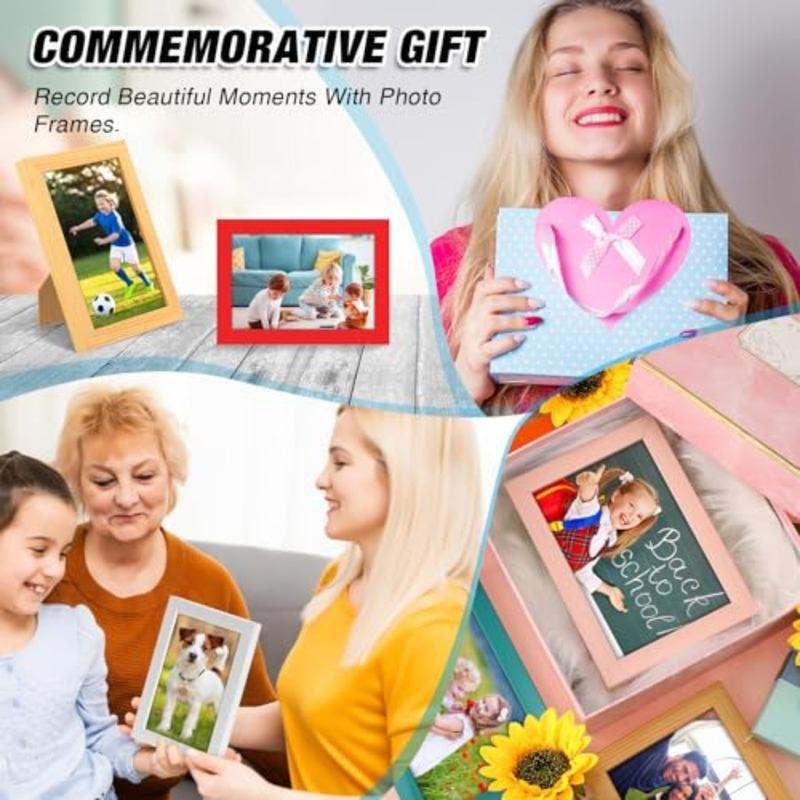 Set of 24 Picture Frame Bulk with Acrylic Sheet 4 X 6 Inch Photo Collage Frames with Invisible Nail and S Hooks for Wall Table