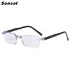 Frameless Foldable Anti Blue Light Reading Glasses with Smart Zoom Ultra Light Comfortable for Men Women