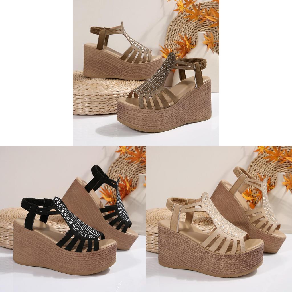 Roman Sandals Women Summer Thick Sole Platform With Elastic Band For Casual Wear