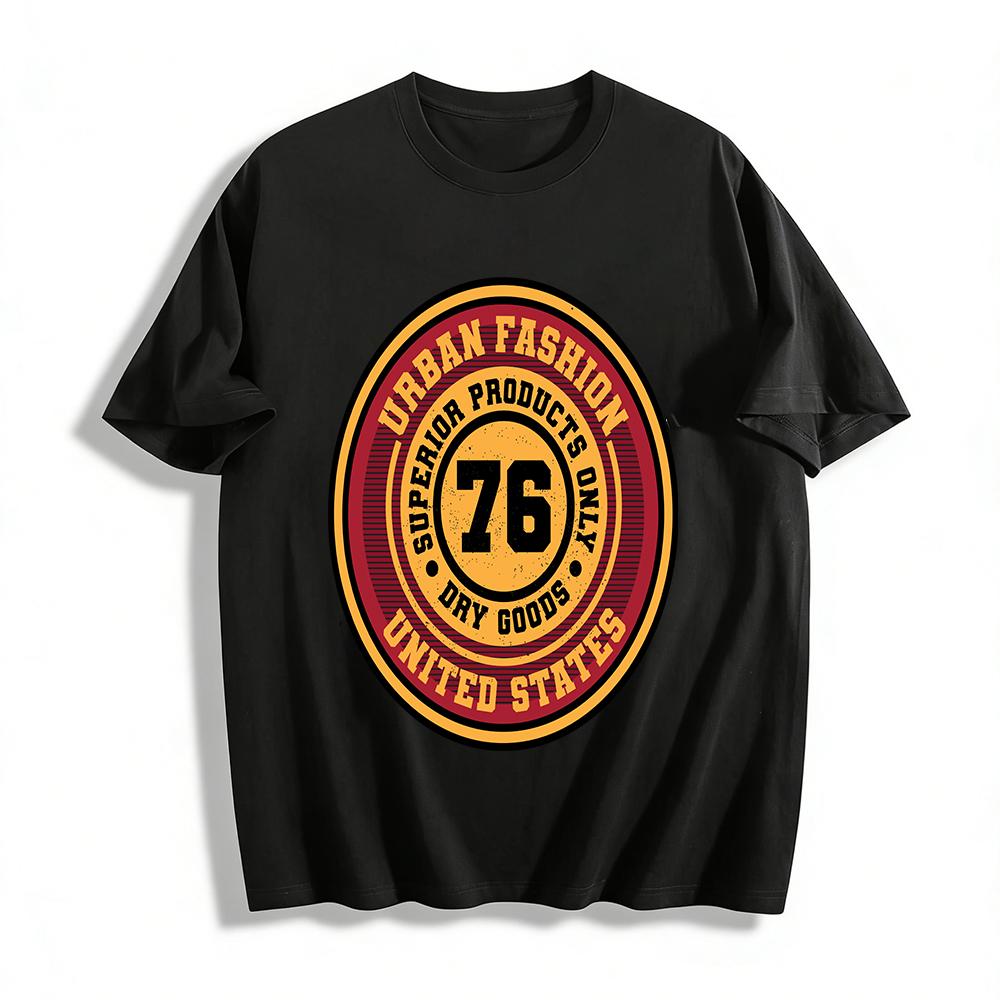 Vintage No.76 Urban Fashion Print Casual Unisex Streetwear T-Shirt Pure cotton T-shirt XXS