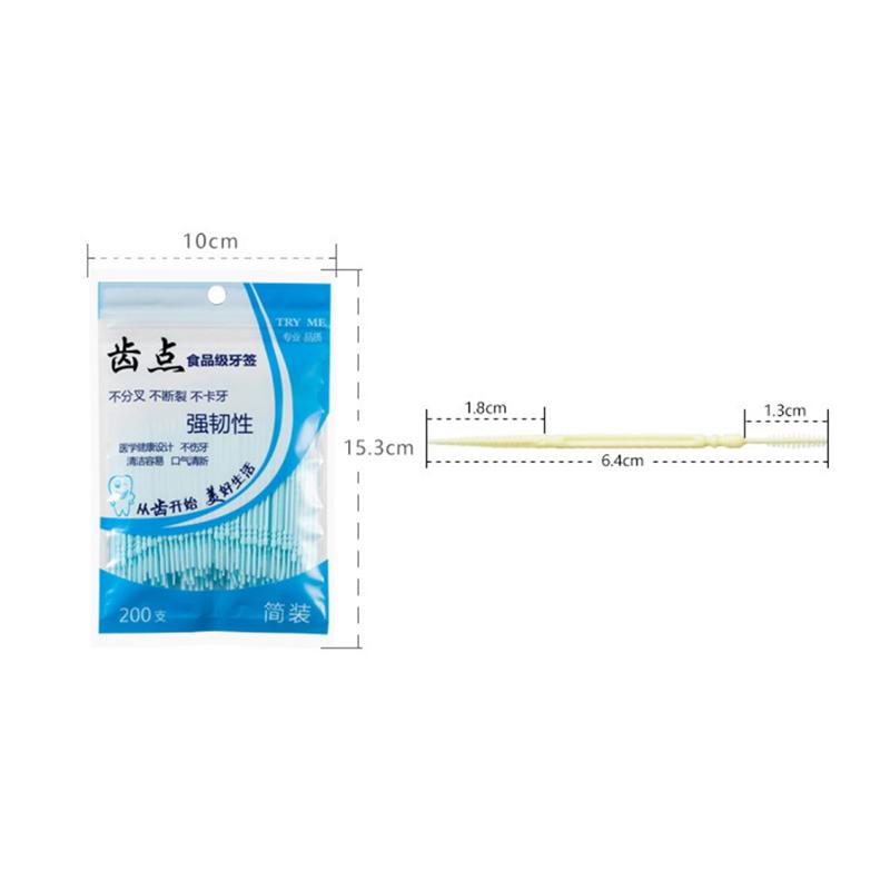100/200 Stück Einweg-Familien-Doppelkopf Hochwertige Personalisierte Kreative Fruchtspieße Tragbare Ultrafeine Zahnstocher
