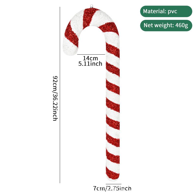 Red & White Sequin Candy Cane Ornament for Christmas Tree