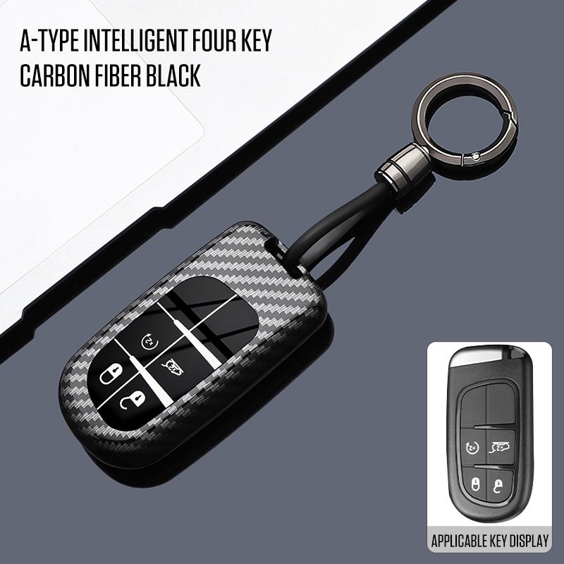 ABS Carbon Autoschlüsselhülle Hülle Fob für Jeep Renegade Compass Grand Cherokee für Chrysler 300C Wrangler Dodge Autozubehör