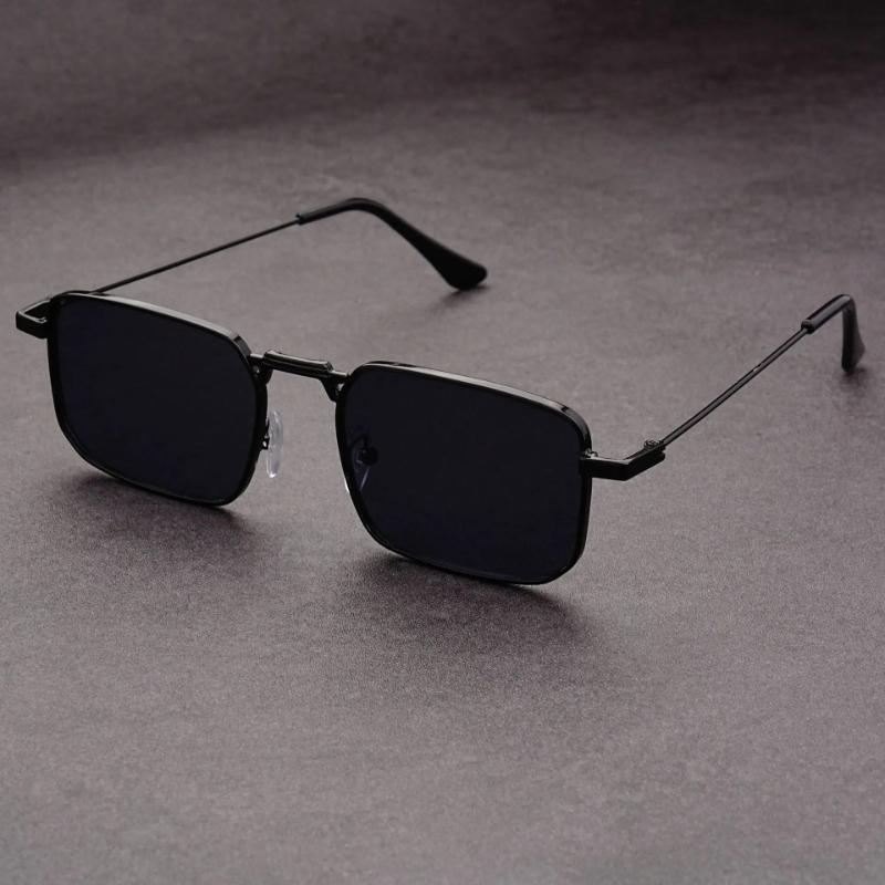 Minimalist Fashion Sunglasses for Men & Women Retro Unique Metal Square Frames Ins Classic Trendy UV Protection Eyewear
