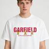 Garfield "I THINK NOT" Funny Expression Print Short Sleeve T-Shirt, American Streetwear Brand Heavyweight Cotton Loose Fit Oversized Couple Top