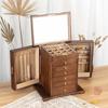 High-End Vintage Solid Wood Multi-layer Jewelry Box with Lock - Large Capacity for Necklace & Ring Storage