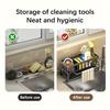 1pc Plastic Kitchen Sink Organizer, Space Saving Sponge, Soap, Brush, and Towel Storage Rack