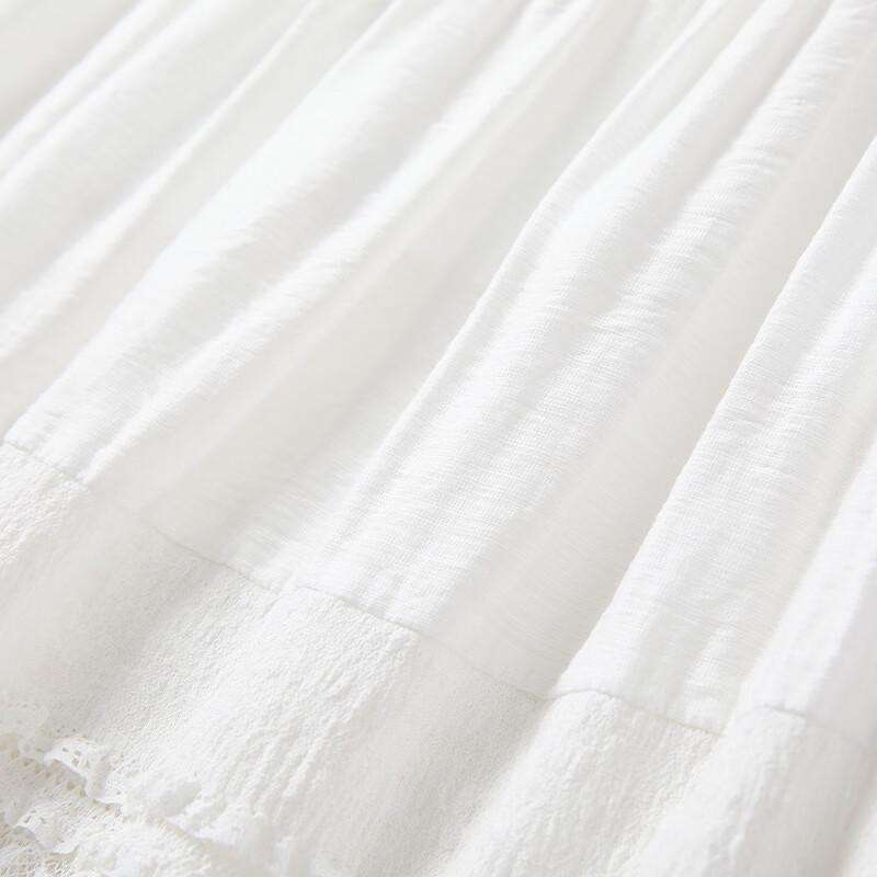 Elegant White Lace High-Waist Tiered Midi Skirt
