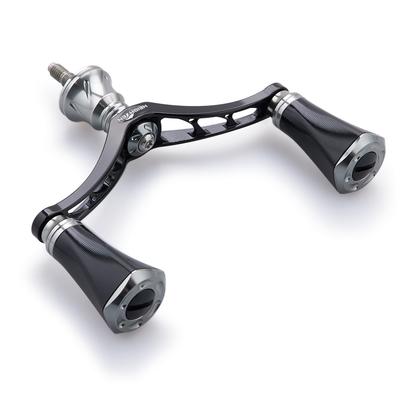 HEIGHTEN 80mm Reel Handle with 20mm Knob for Shimano Daiwa Universal Spinning Reel Tornado Series (Black & Gunmetal) (702)