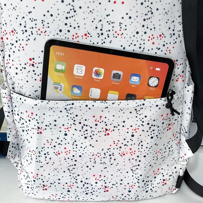 Women's Letter Printed Backpack Men's Large Capacity Travel Backpack Junior High School Student Schoolbag