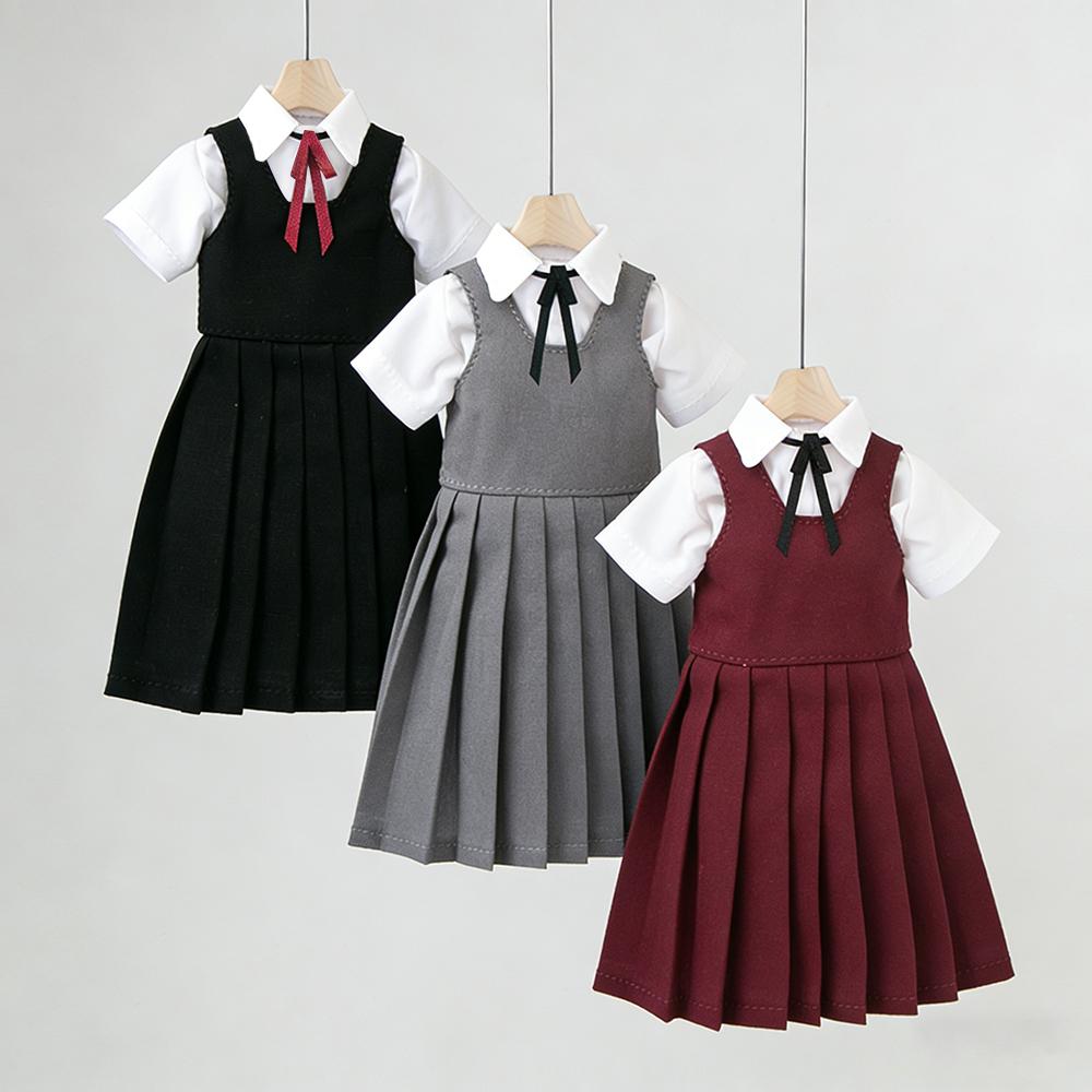 Blyth Puppenkleidung BJD Kleid Schuluniform Kariertes Kleid Kawaii JK Stil Outfit für OB24 YMY Licca Azone Modepuppen Zubehör