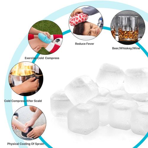Reusable Ice Cubes for Drinks, 50-Pack, Refreezable Plastic Ice Cubes, BPA-Free, Chill Your Drinks Without Dilution, Washable Fake Ice Cubes for Cockt